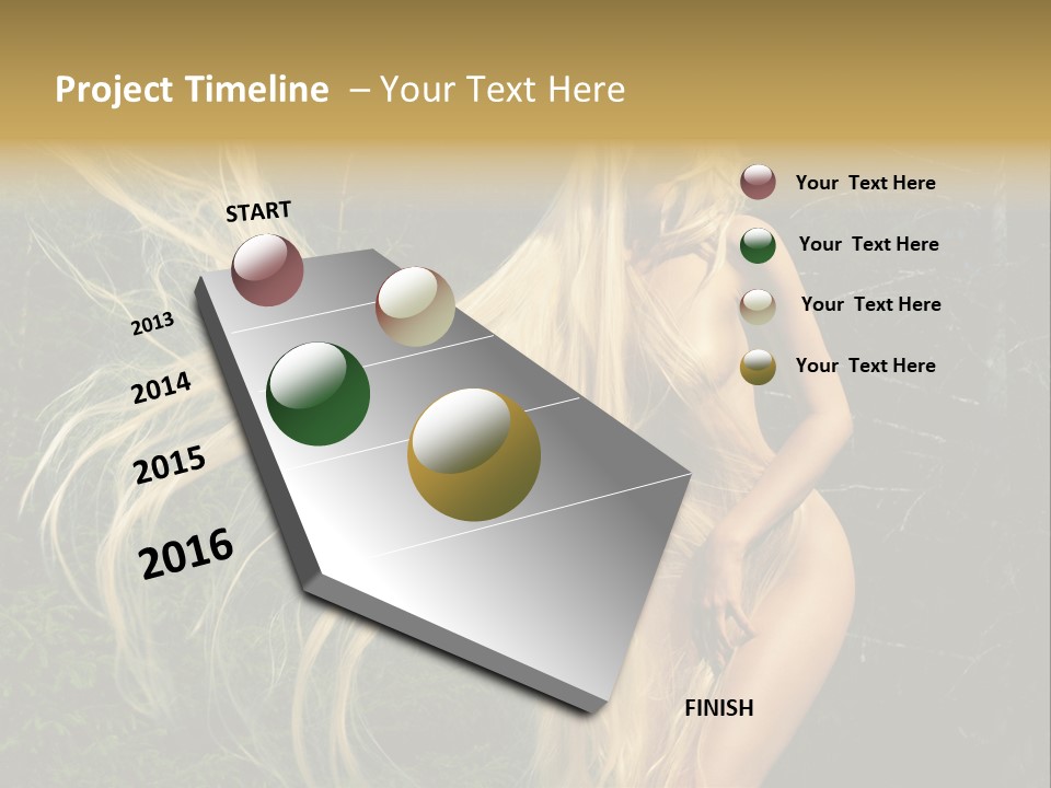 Freedom Hair Pretty PowerPoint Template