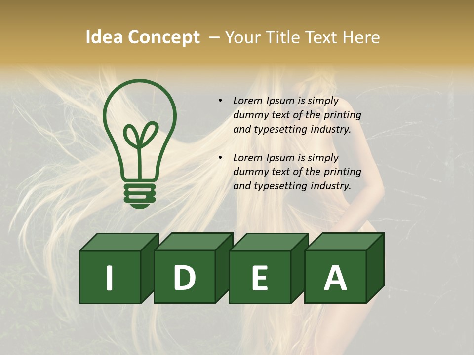 Freedom Hair Pretty PowerPoint Template