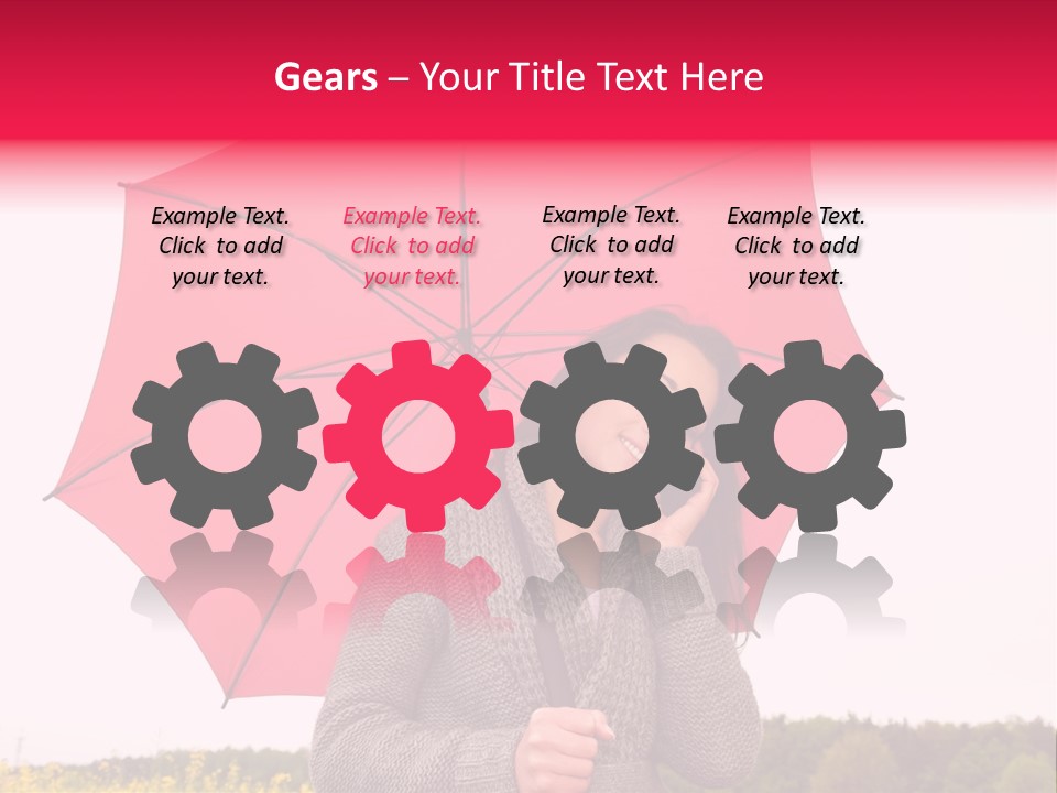 Red Happy Laughing PowerPoint Template