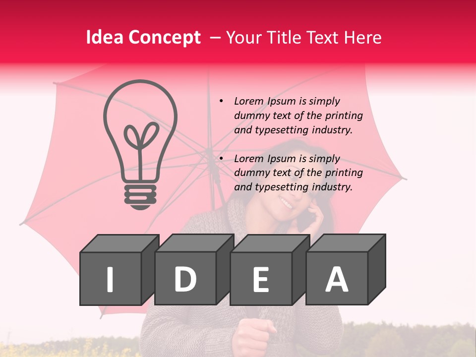 Red Happy Laughing PowerPoint Template