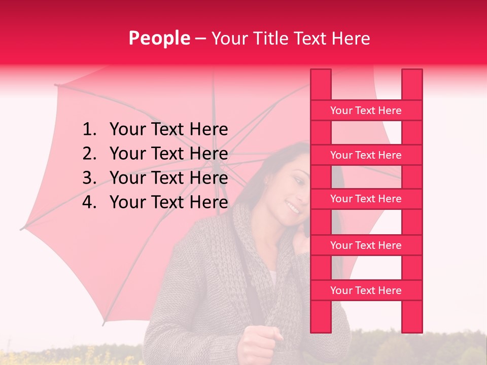 Red Happy Laughing PowerPoint Template