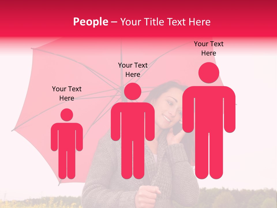 Red Happy Laughing PowerPoint Template