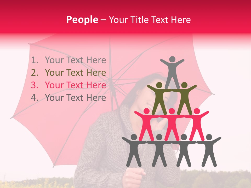 Red Happy Laughing PowerPoint Template