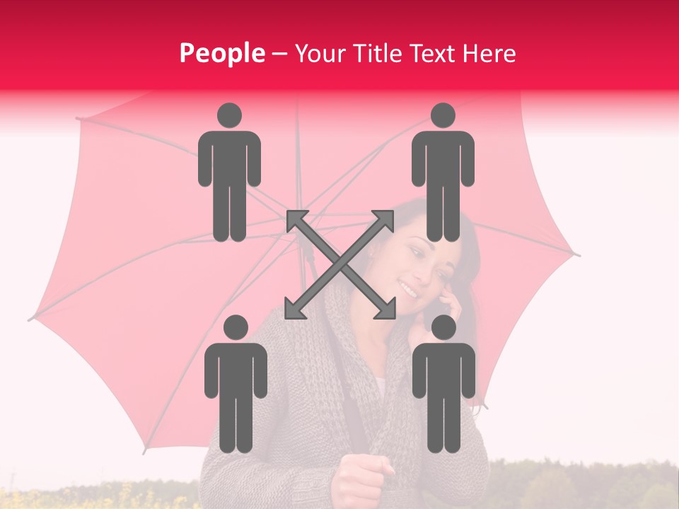 Red Happy Laughing PowerPoint Template