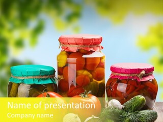 Macro Vegetable Pickled PowerPoint Template