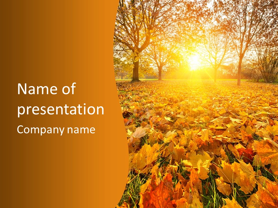 Landscape Autumn Yellow PowerPoint Template