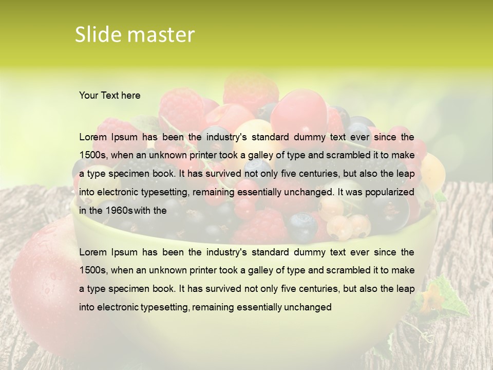 Red Cherry Raspberries PowerPoint Template