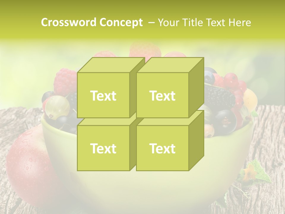 Red Cherry Raspberries PowerPoint Template