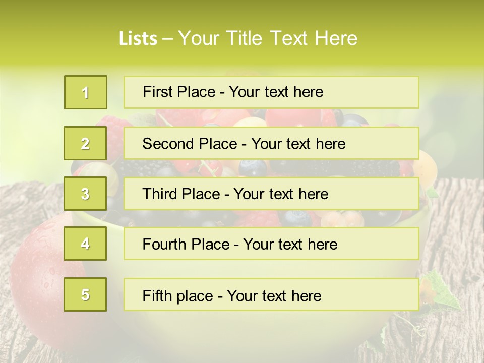 Red Cherry Raspberries PowerPoint Template