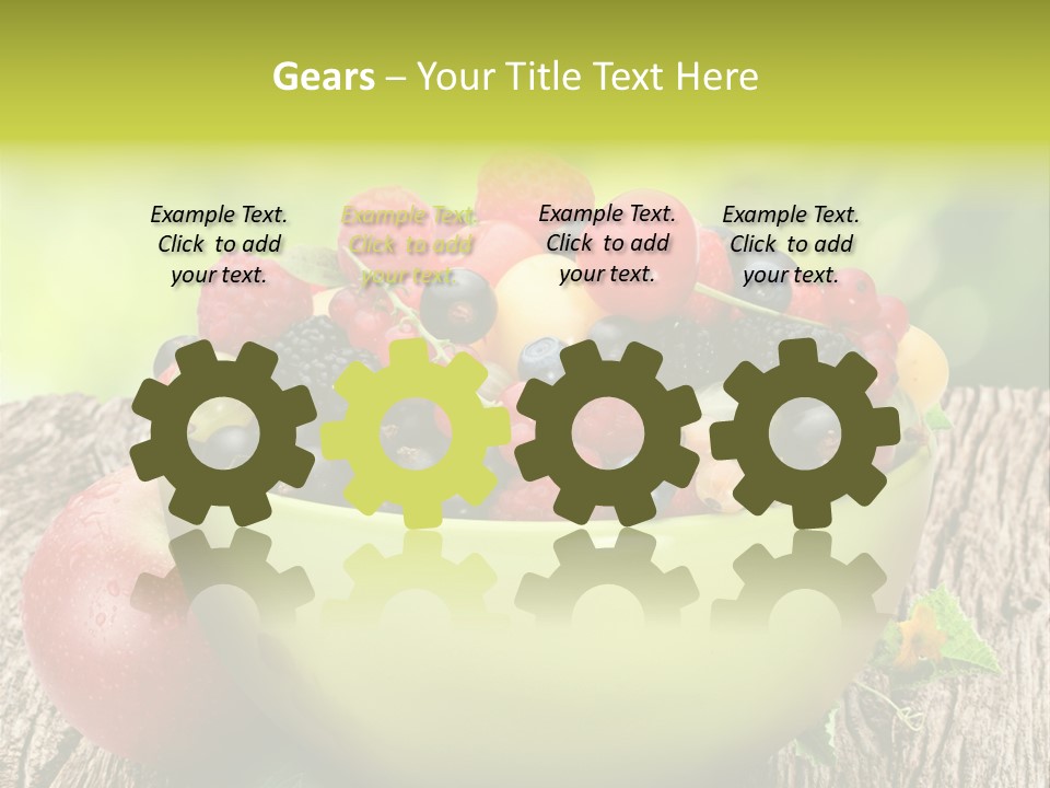 Red Cherry Raspberries PowerPoint Template