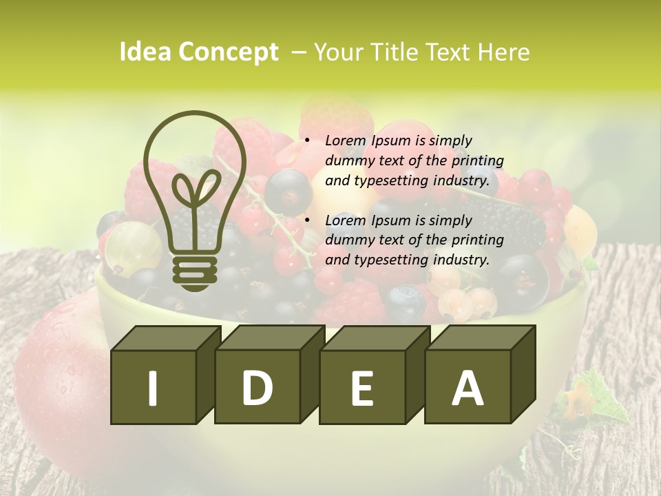 Red Cherry Raspberries PowerPoint Template