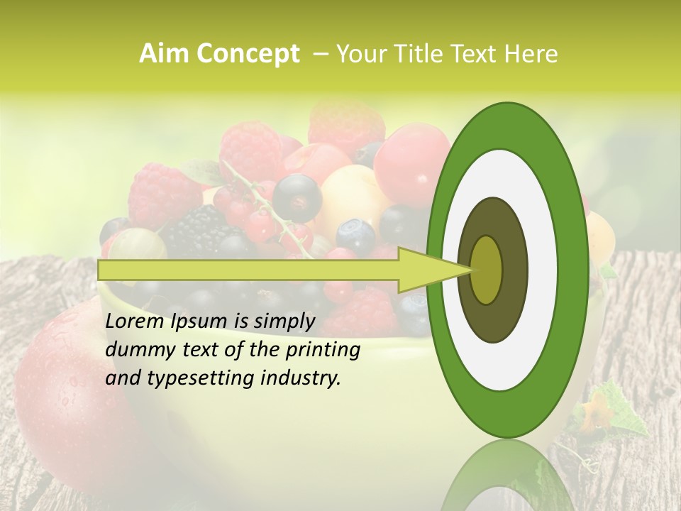 Red Cherry Raspberries PowerPoint Template