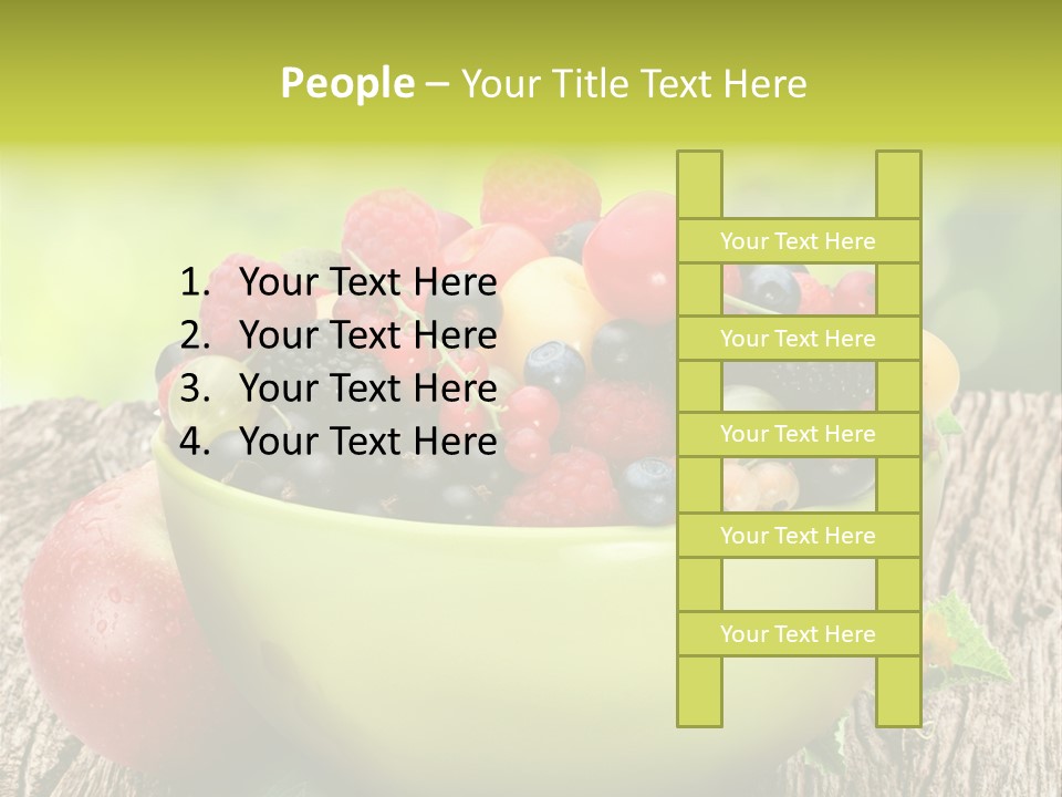 Red Cherry Raspberries PowerPoint Template