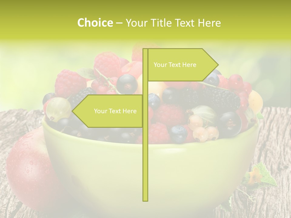 Red Cherry Raspberries PowerPoint Template