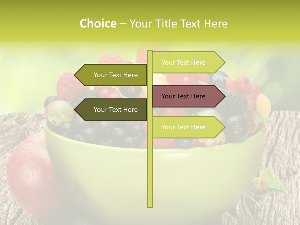 Red Cherry Raspberries PowerPoint Template