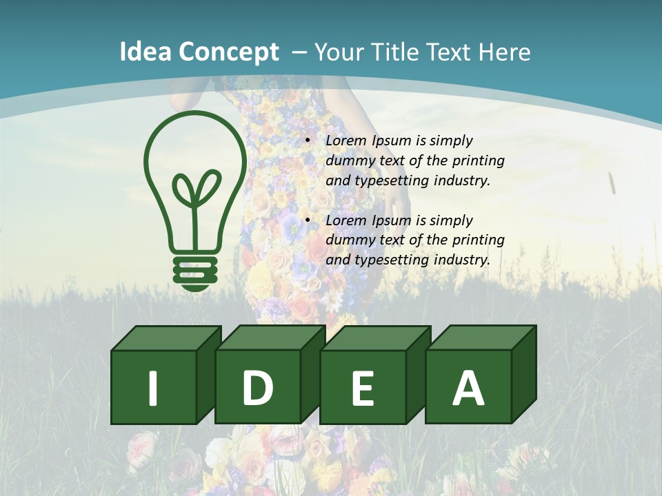 Standing Freedom Meadow PowerPoint Template