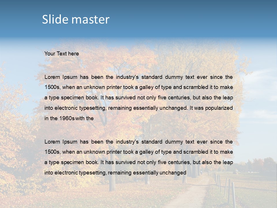 Foliage Sunlight Golden PowerPoint Template