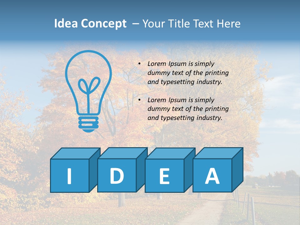 Foliage Sunlight Golden PowerPoint Template