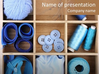 Brown Ribbon Bobbin PowerPoint Template