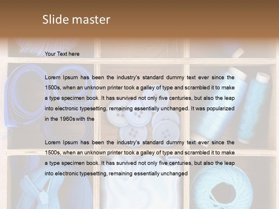 Brown Ribbon Bobbin PowerPoint Template