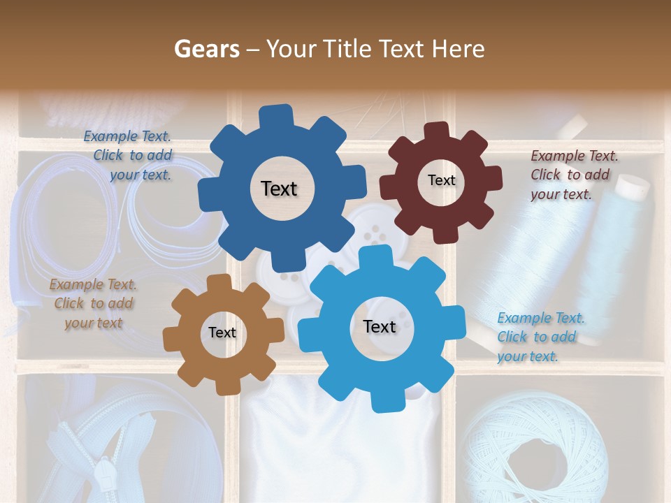 Brown Ribbon Bobbin PowerPoint Template