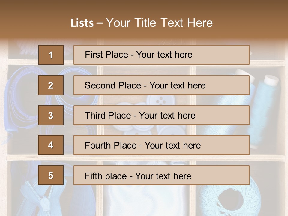 Brown Ribbon Bobbin PowerPoint Template