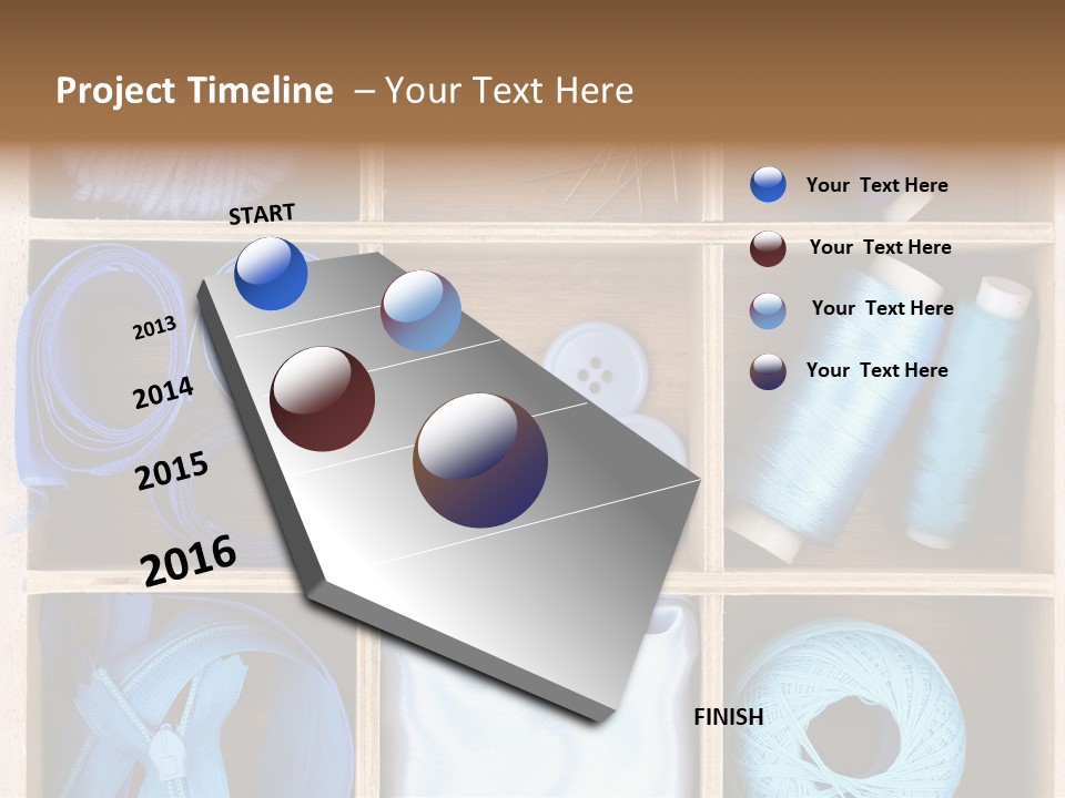 Brown Ribbon Bobbin PowerPoint Template