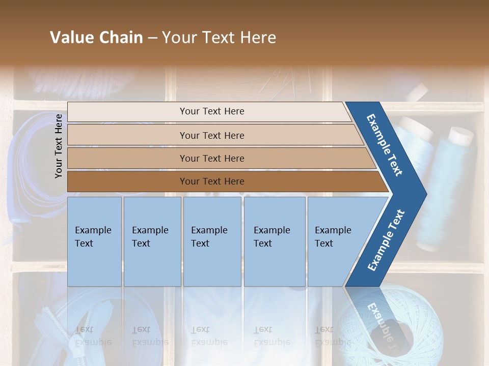 Brown Ribbon Bobbin PowerPoint Template