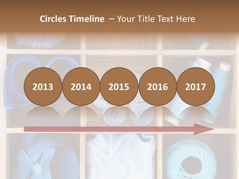 Brown Ribbon Bobbin PowerPoint Template