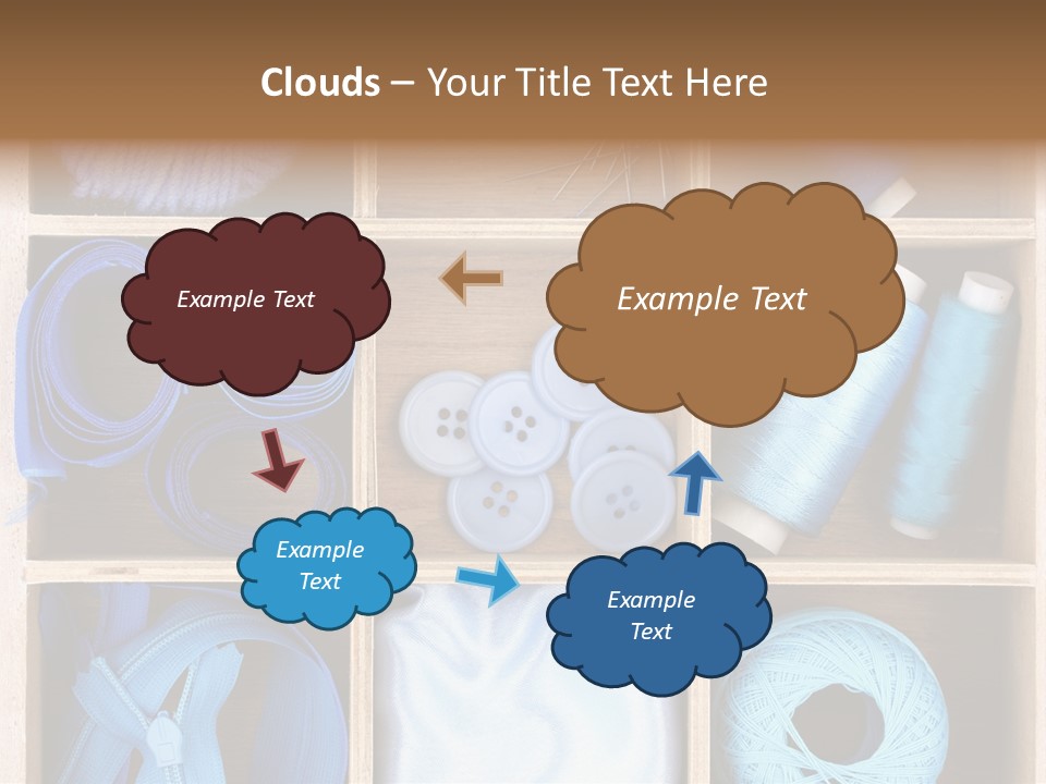 Brown Ribbon Bobbin PowerPoint Template