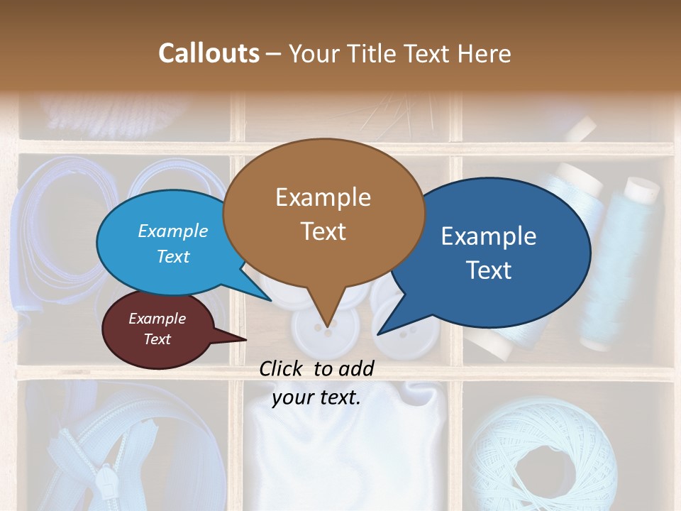Brown Ribbon Bobbin PowerPoint Template