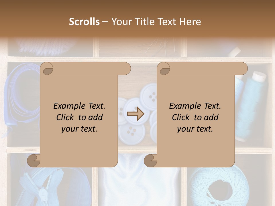 Brown Ribbon Bobbin PowerPoint Template