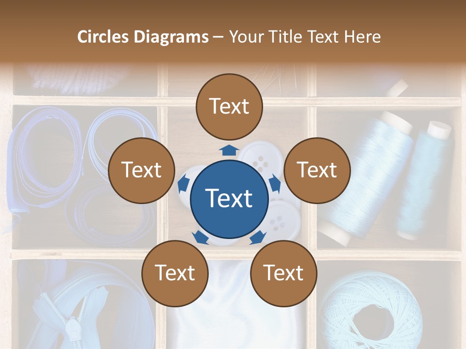 Brown Ribbon Bobbin PowerPoint Template