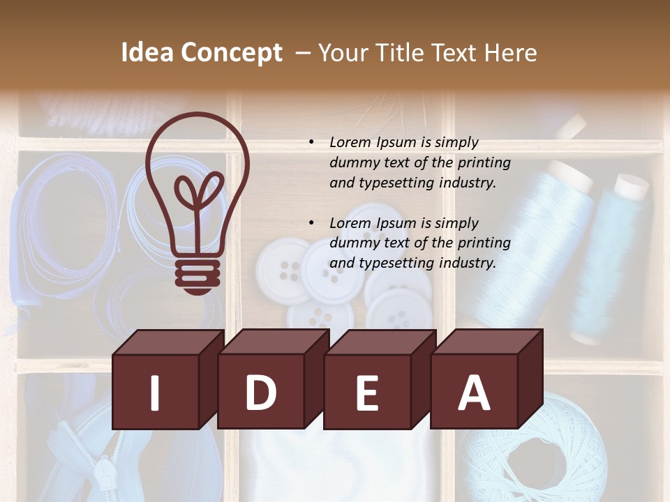 Brown Ribbon Bobbin PowerPoint Template