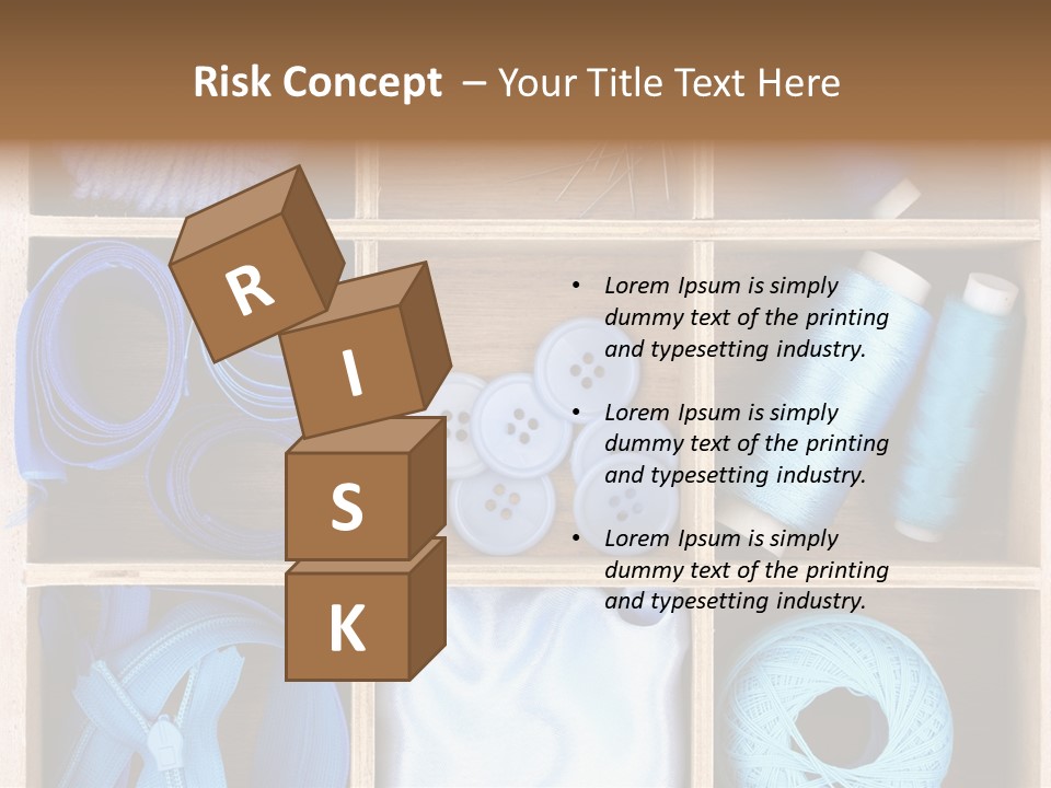 Brown Ribbon Bobbin PowerPoint Template