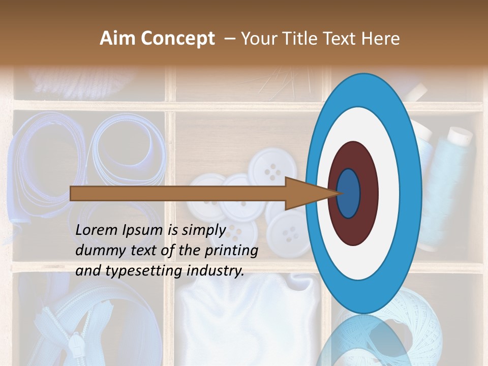 Brown Ribbon Bobbin PowerPoint Template