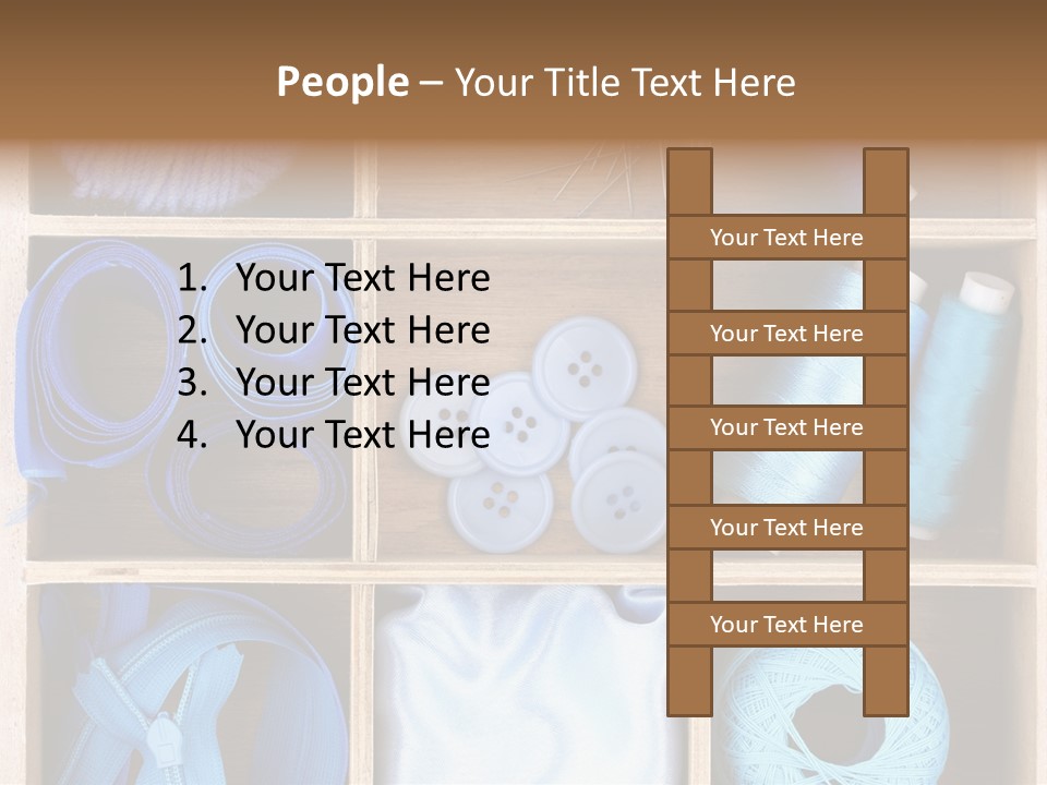 Brown Ribbon Bobbin PowerPoint Template