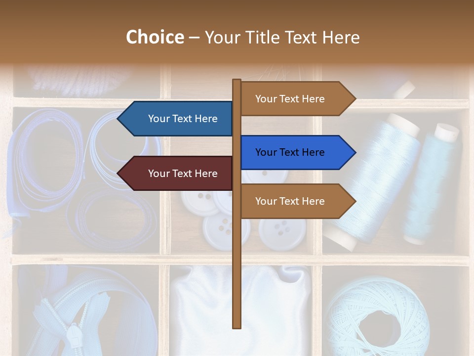 Brown Ribbon Bobbin PowerPoint Template