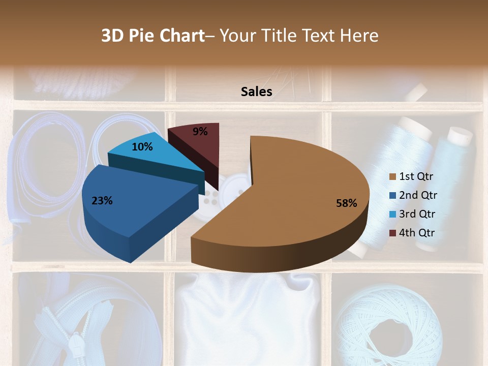 Brown Ribbon Bobbin PowerPoint Template