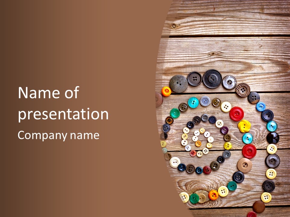 Wood Colorful Round PowerPoint Template