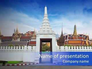 Spiritual Colorful Palace Gate PowerPoint Template