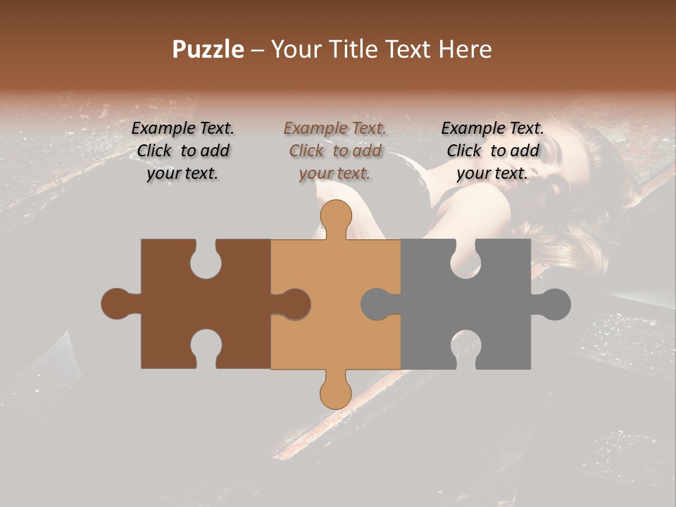 Blonde Girl Portrait PowerPoint Template