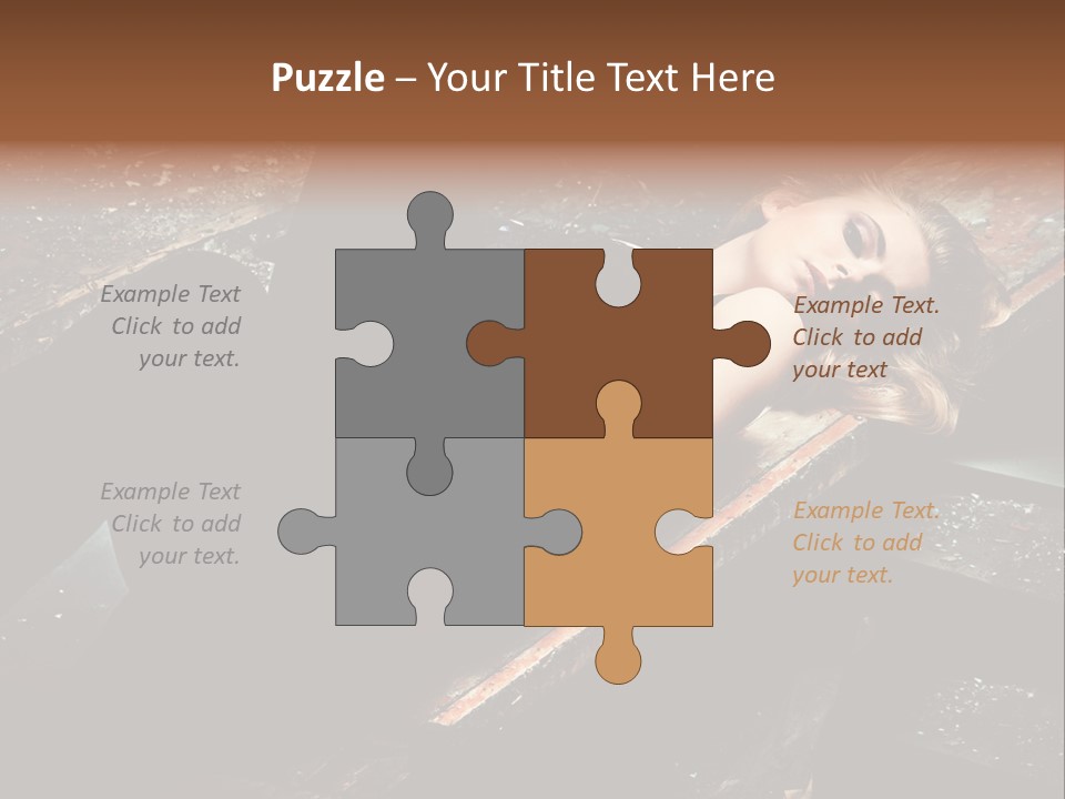 Blonde Girl Portrait PowerPoint Template