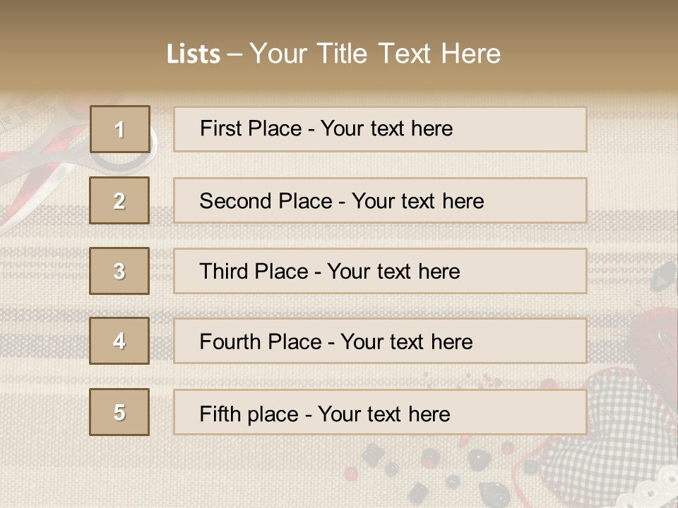 Straight Pin Thread Lace PowerPoint Template