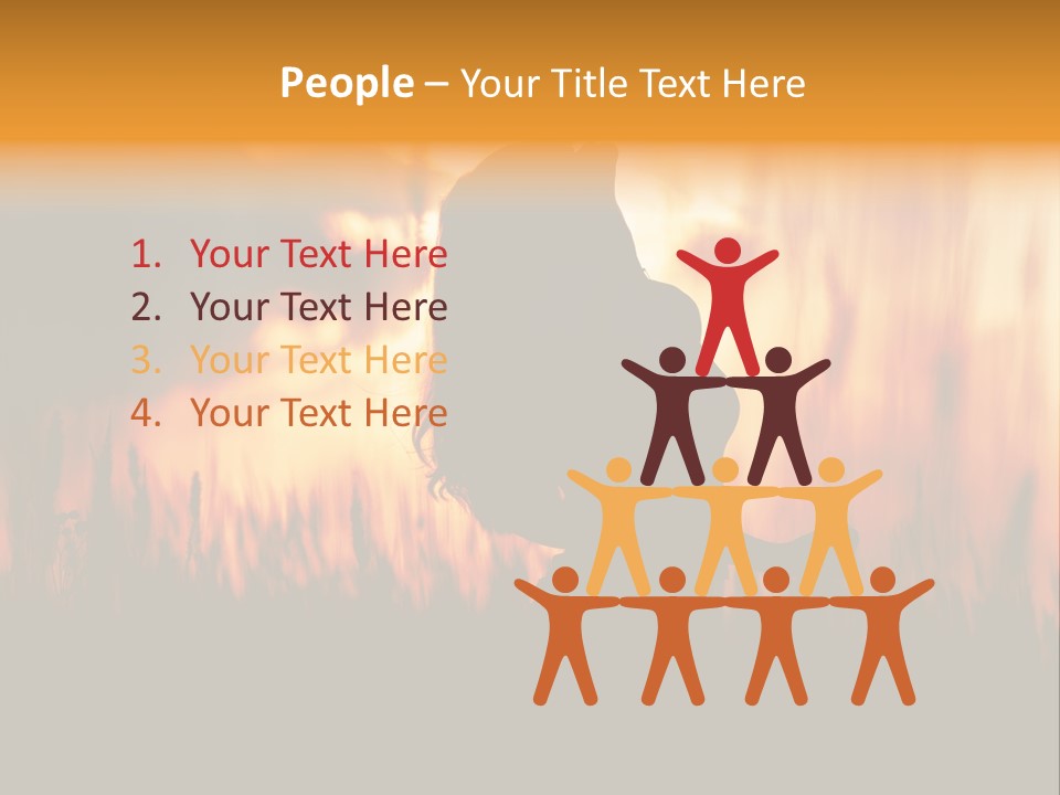 People Chair Together PowerPoint Template