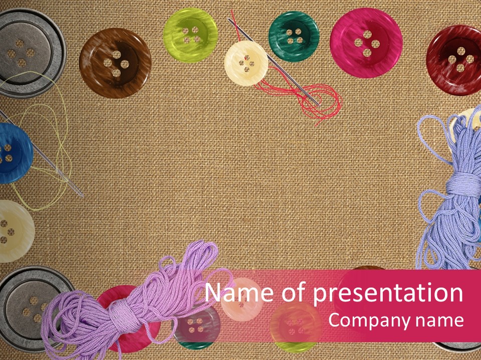 Yellow Embroidery Details PowerPoint Template