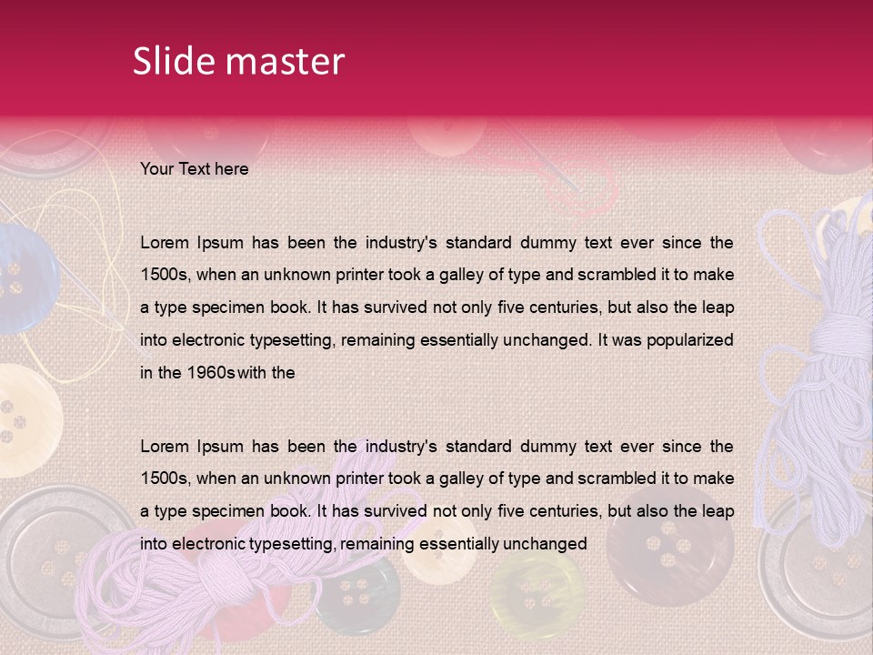 Yellow Embroidery Details PowerPoint Template