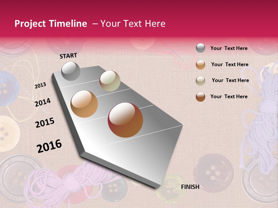 Yellow Embroidery Details PowerPoint Template