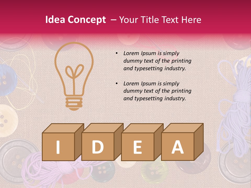 Yellow Embroidery Details PowerPoint Template