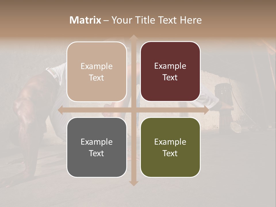 Spinning Back Kick Indoors People PowerPoint Template